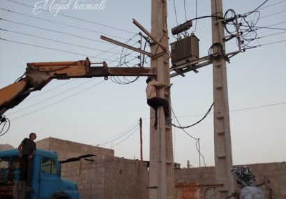 جابجايي تيربرق و تلفن در روستاي سهموجنوبي